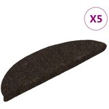  Prostirke za stepenice, samoljepljive, 5 kom, 56x17x3 cm, tamnosmeđe, poluokrugle | shoptok.hr