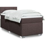 vidaXL Box spring postelja z vzmetnico temno rjava 80x200 cm blago Cene