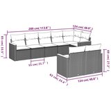  8-dijelni set vrtnih sofa od poliratana s jastucima crni | shoptok.hr