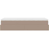 vidaXL Otomanski posteljni okvir z vzmetnico kapučino 100x200 cm, (21611405) | Shoptok.si