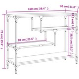  Konzolni stol boja smeđeg hrasta 100x30x75 cm konstruirano drvo | shoptok.hr