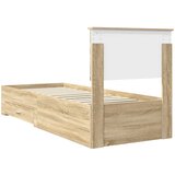 Krevetna konstrukcija Sonoma hrast i srebrna 75 x 190 cm | shoptok.hr