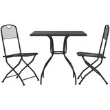  3-dijelni vrtni blagovaonski set antracit metalni mrežasti | Eponuda.com