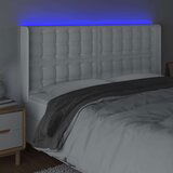  Posteljno vzglavje belo 163x16x118/128 cm umetno usnje, (20951977) | Shoptok.si