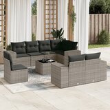  9-dijelni set vrtnih sofa od poliratana s jastucima sivi | shoptok.hr
