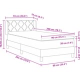 vidaXL Postelja s pomičnim dnom z vzmetnico Črna 90x200 cm Tkanina | Shoptok.si