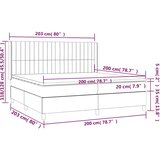  box spring s madracem LED crni 200x200 cm od tkanine | shoptok.hr