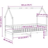  Okvir kreveta za dječju kućicu voštano smeđi 90x190 cm borovina | shoptok.hr
