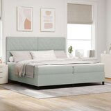 vidaXL Box Spring Krevet s Madracem Svjetlosiva 200x200 cm Baršun Cijene