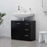 vidaXL Ormarić za umivaonik crni 63 x 30 x 54 cm od iverice Cijene