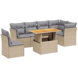  7-dijelni set vrtnih sofa od poliratana s jastucima bež | shoptok.hr