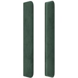  Uzglavlje s ušima tamnozeleni 103x16x118/128 cm baršunasti | shoptok.hr
