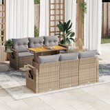  7-dijelni set vrtnih sofa od poliratana s jastucima bež | shoptok.hr