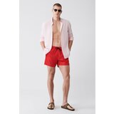 Avva Men's Red Quick Dry Standard Size Flat Swimwear Marine Shorts Cene