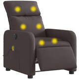 vidaXL Električni masažni naslanjač temno rjavo blago | Shoptok.si