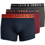 Jack & Jones Plus Bokserice mornarsko plava / siva melange / tamno narančasta / burgund / bijela