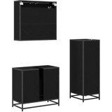  Set namještaja za kupaonicu 3 kom. Crni hrast 60 x 33 x 60 cm | shoptok.hr