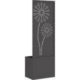 vidaXL Vrtno korito z dekorativno ploščo Črna 50 x 140 cm Mnogi jeklo | Shoptok.si