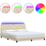  Okvir kreveta s LED-om bez madraca krem 180x200 cm Tkanina | Eponuda.ba