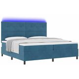  LED Box Spring Krevet Tamno plava 200 x 200 cm Baršun | shoptok.hr