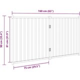  Vrata za pse sklopiva 2 panela crna 160 cm od masivna jelovina | shoptok.hr