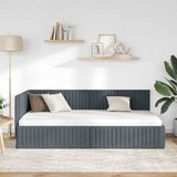  Kutni okvir kreveta Tamno siva 100 cm x 200 cm Baršun | shoptok.hr