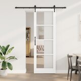 vidaXL Drsna vrata s kompletom opreme Bela 78x232 cm Trdna borovina, Notranja vrata s steklom 'ORKDAL'Bela 78x232x4 cm Cene