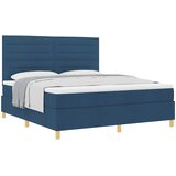  Krevet s opruga kutije s uzglavljem Plava 180 x 200 cm tkanina | Shoptok.si
