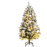  Umjetno božićno drvce 150 LED sa šarkama i kuglicama 120 cm | shoptok.hr