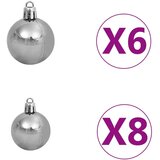  Umjetno božićno drvce LED s kuglicama i šiškama 150 cm | shoptok.hr