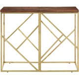  The Living Store Konzolna mizica zlata nerjaveče jeklo in trden predelan les - Konzolna Mizica, (21448455) | Shoptok.si