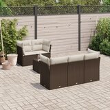  6-dijelni set vrtnih sofa od poliratana s jastucima smeđi | shoptok.hr
