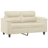 vidaXL Dvosjed s ukrasnim jastucima Krem 120 cm od umjetne kože | shoptok.hr