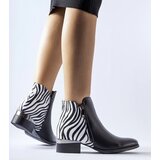 Gemre Black insulated ankle boots with zebra pattern Olindo | Shoptok.si