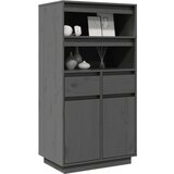 vidaXL Visoka komoda siva 60 x 40 x 116,5 cm od masivne borovine | shoptok.hr