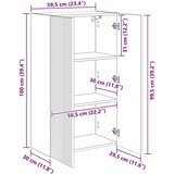 TV stenska omara Sonoma hrast 59,5 x 31 x 100 cm, (5000092265) | Shoptok.si