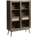 Unique Furniture Tamno smeđa vitrina u dekoru hrasta s kliznim vratima 110x160 cm Barrali – | shoptok.hr