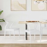  Stolac za blagovanje 2 pcs Bijela i bijela Čvrsto drvo od gume | shoptok.hr