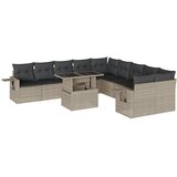  11-dijelni set vrtnih sofa poliratan s jastucima svijetlosivi | shoptok.hr
