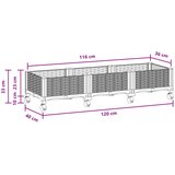 Vrtni saksija s kotačima Crna 120 x 40 x 29 cm PP | shoptok.hr