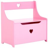 Premier Housewares Rožnata otroška omarica s klopjo 60x62x34 cm Pink Heart – Cene