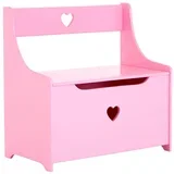Rožnata otroška omarica s klopjo 60x62x34 cm Pink Heart –