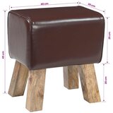  Klupa 40 x 30 x 45 cm Prava koža Tamno smeđa | shoptok.hr