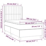  box spring s madracem LED svjetlosivi 90x200 cm tkanina | shoptok.hr