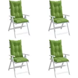 vidaXL Jastuci za stolice 4 kom prošarano zelena 120x50x7cm od tkanine