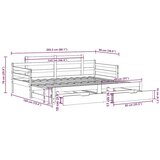vidaXL Dnevni krevet na razvlačenje s ladicama bez madraca 90x200 cm | shoptok.hr