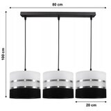  Luster na sajli CORAL 3xE27/60W/230V crno-bela | Eponuda.com