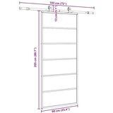  Klizna vrata s priborom crna 90 x 205 cm od ESG stakla | shoptok.hr