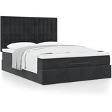 vidaXL Otomanski krevet s madracima crni 140x190cm baršunasti Cijene