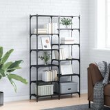 vidaXL Regal za knjige crni 100x32x170 cm konstruirano drvo i željezo | shoptok.hr